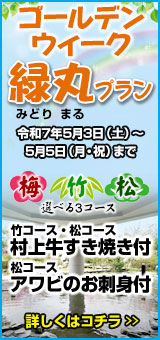 GW緑丸プラン 選べる3コースをご用意しております